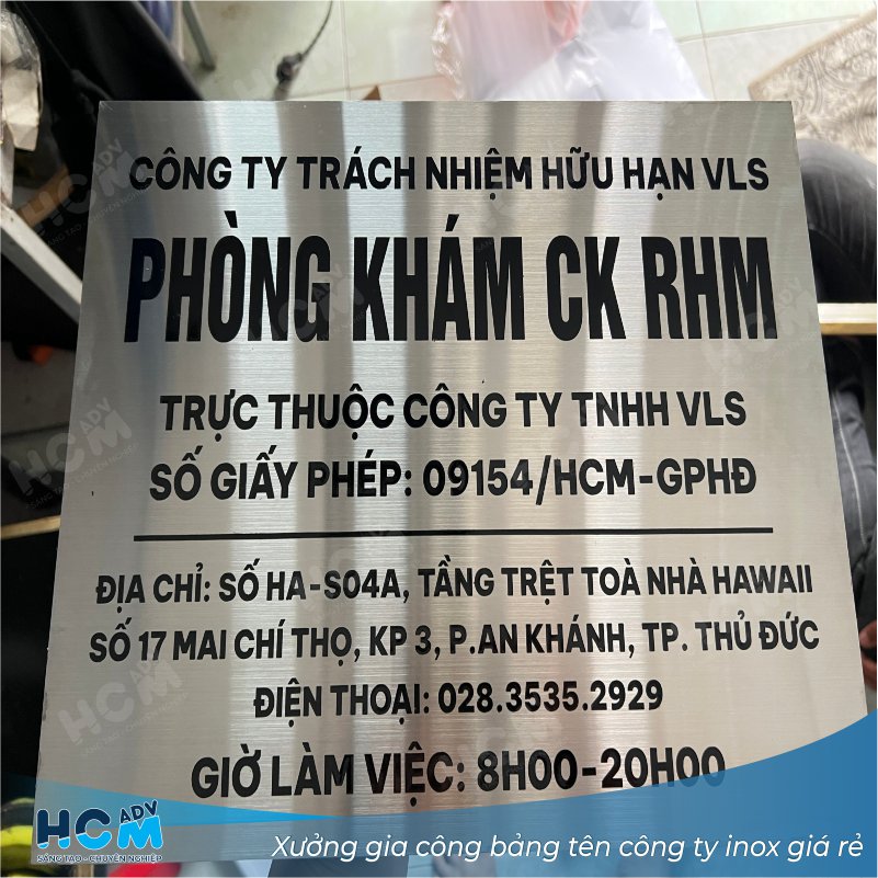 Gia công bảng tên công ty inox trắng tại xưởng Quảng Cáo HCM Gia công bảng tên công ty inox trắng tại xưởng Quảng Cáo HCM