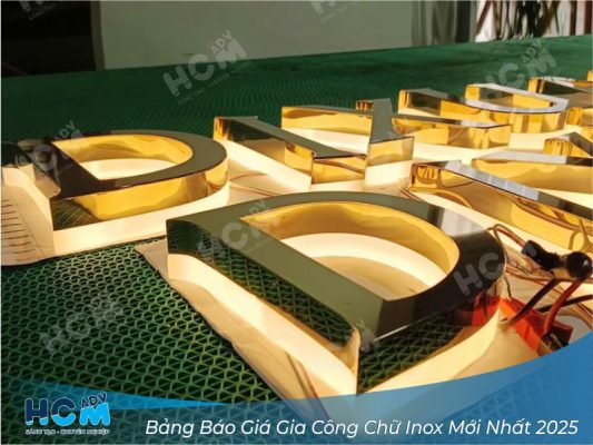 Bảng Báo Giá Gia Công Chữ Inox Mới Nhất 2025 – Cập Nhật Tại Quảng Cáo HCM