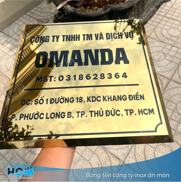 Bảng Tên công ty Inox Ăn Mòn