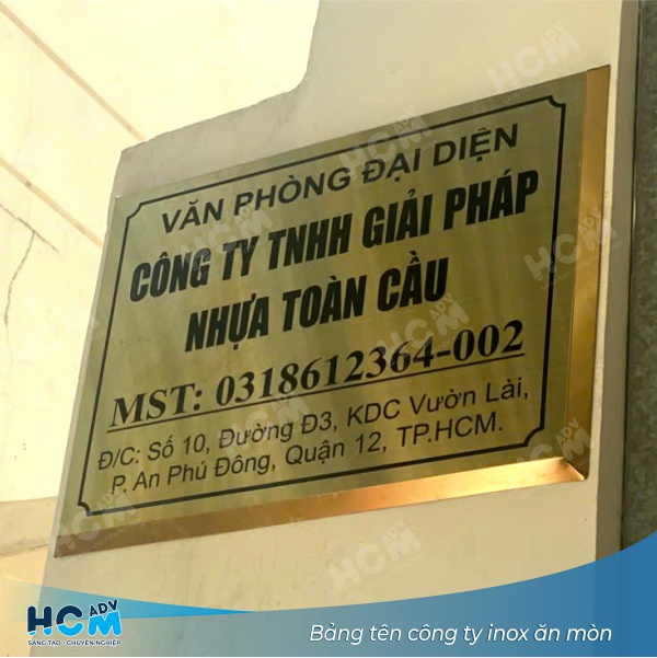 Làm bảng tên công ty inox sang trọng