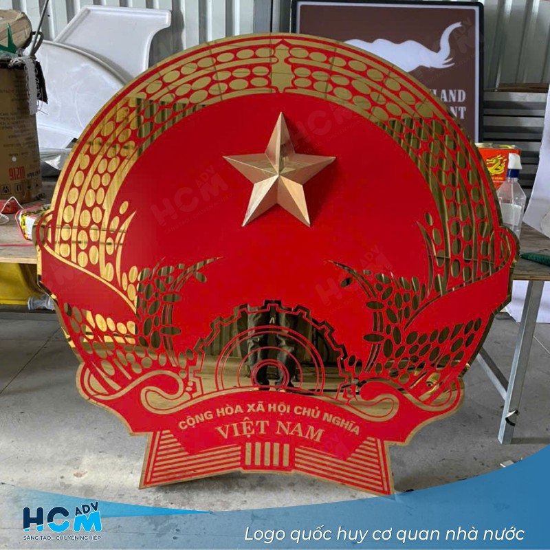 Logo quốc huy inox cơ quan nhà nước