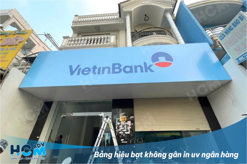 Thi công bảng hiệu bạt in uv cho ngân hàng Vietinbank
