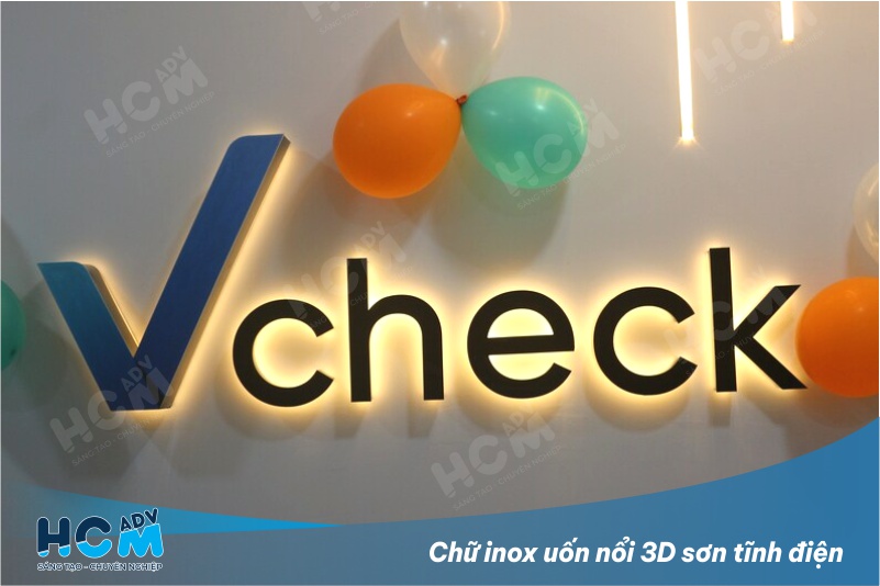 Lắp đặt Chữ inox uốn nổi 3D làm logo thương hiệu