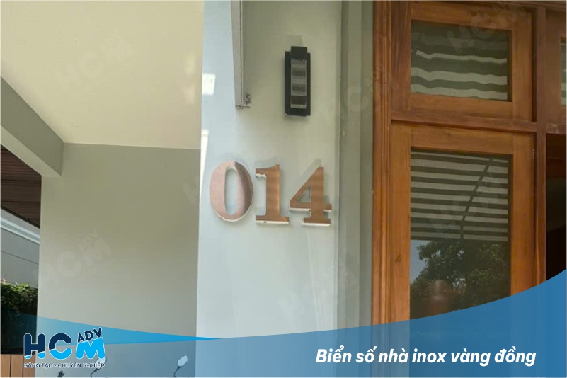 Gia công biển số nhà inox vàng đồng chuẩn CNC tại xưởng Quảng Cáo HCM