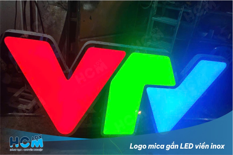 Logo mica gắn LED cho VTV tại TP.HCM