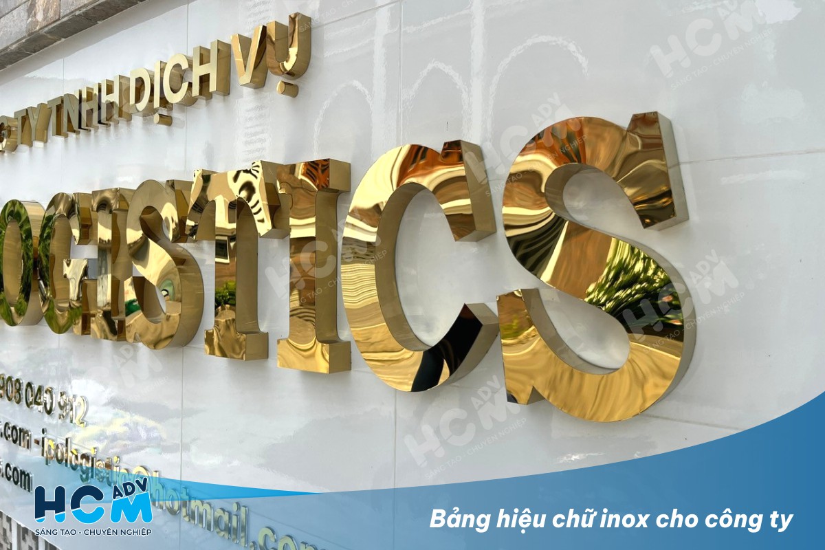 Thi công bảng hiệu chữ inox sang trọng