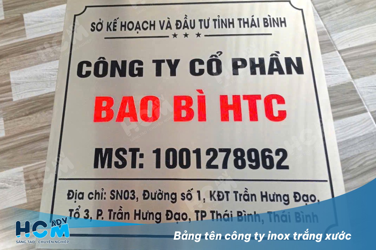 Thi công bảng tên công ty inox sang trọng tại HCM