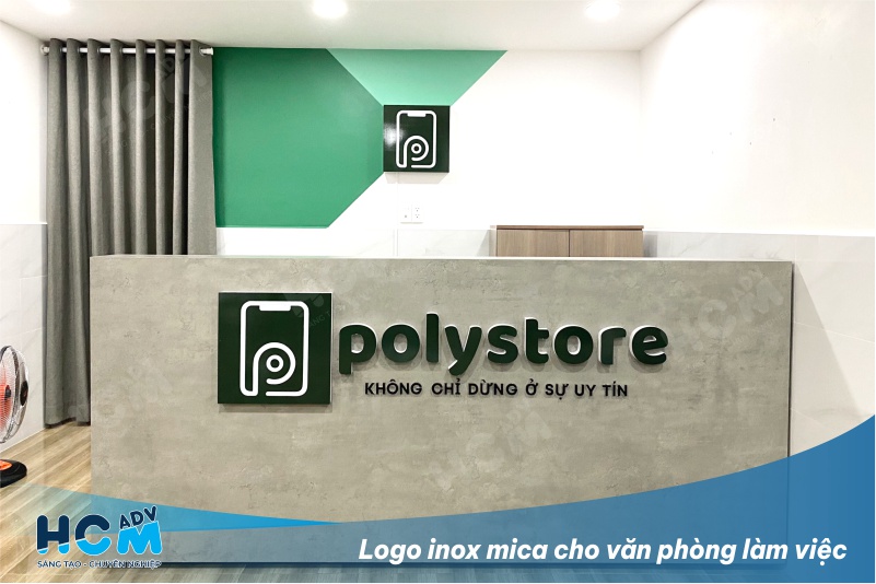 Trang trí logo mica cho cửa hàng hiện thoại tại HCM