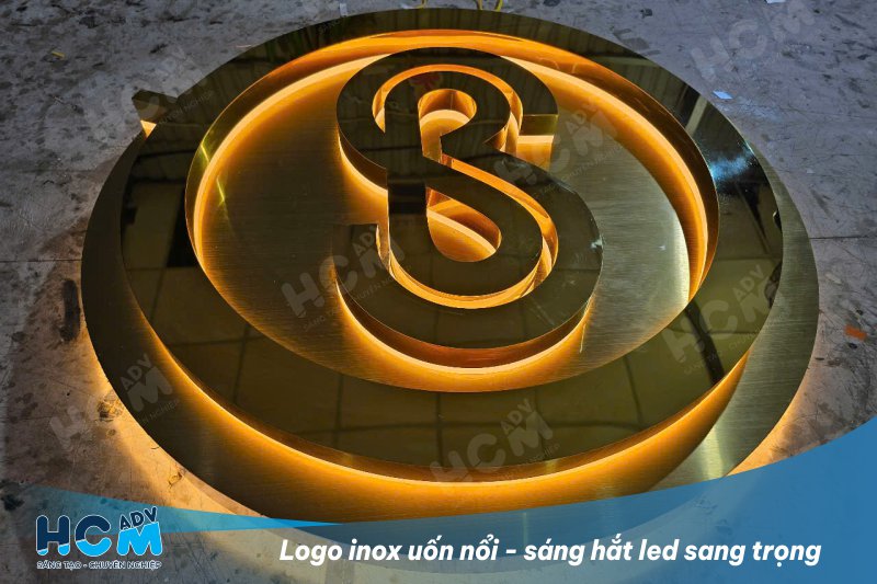 Gia công lắp đặt logo uốn nổi - sáng hắt led