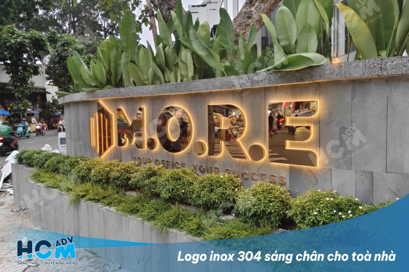 Thiết kế - Thi công Logo inox sang trọng trước các toà nhà văn phòng tại TP.HCM