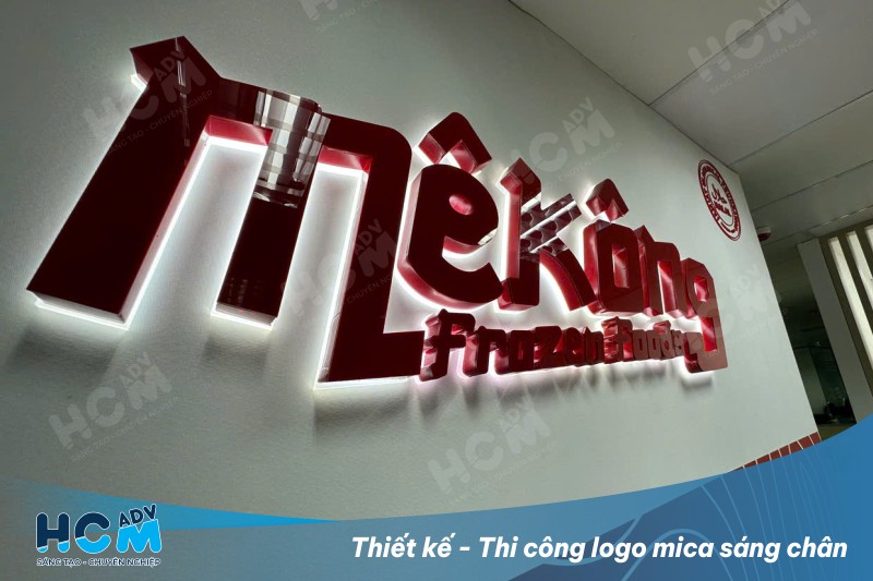 Thiết kế - Thi công logo mica sáng hắt chân sang trọng tại TP. HCM